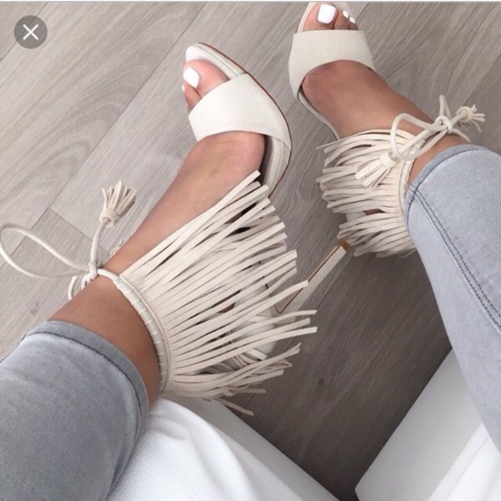 Zara Suede Fringe Sandles