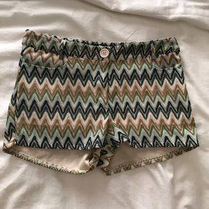 Material high/mid wasted shorts