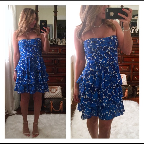 Cynthia Steffe Dresses & Skirts - Cynthia Steffe cobalt blue tiered strapless dress