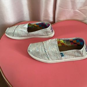 Sketchers Lil Bob silver flats girls 3.5Y