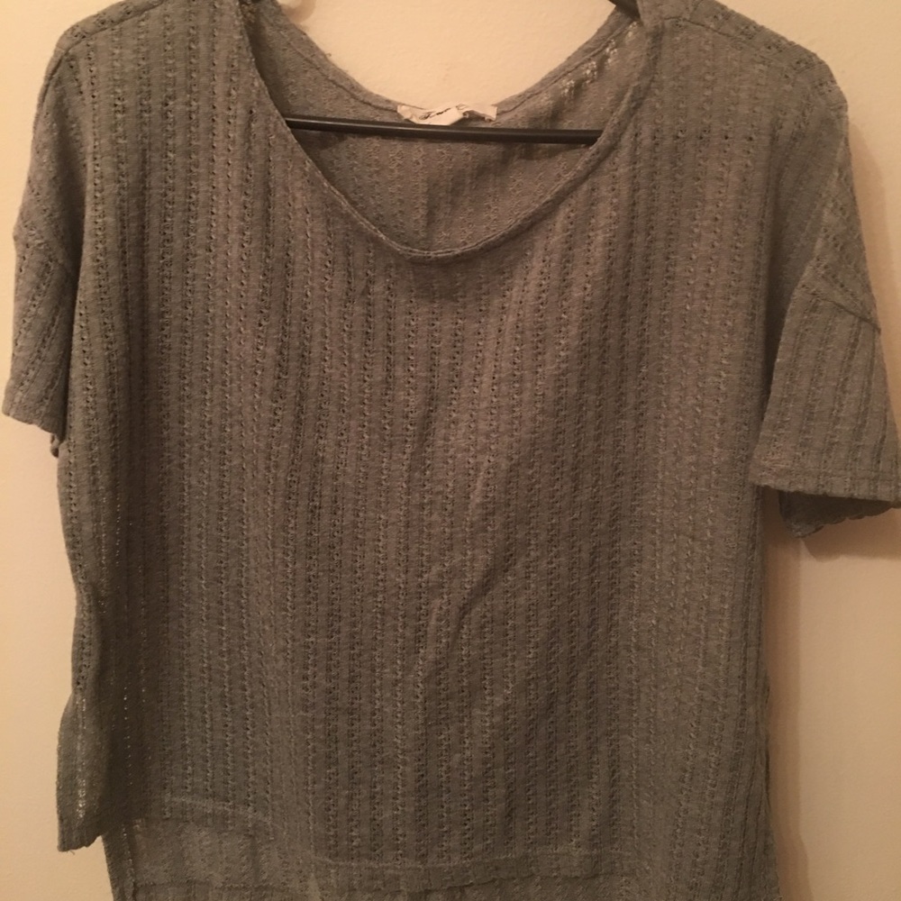 Gray knit blouse