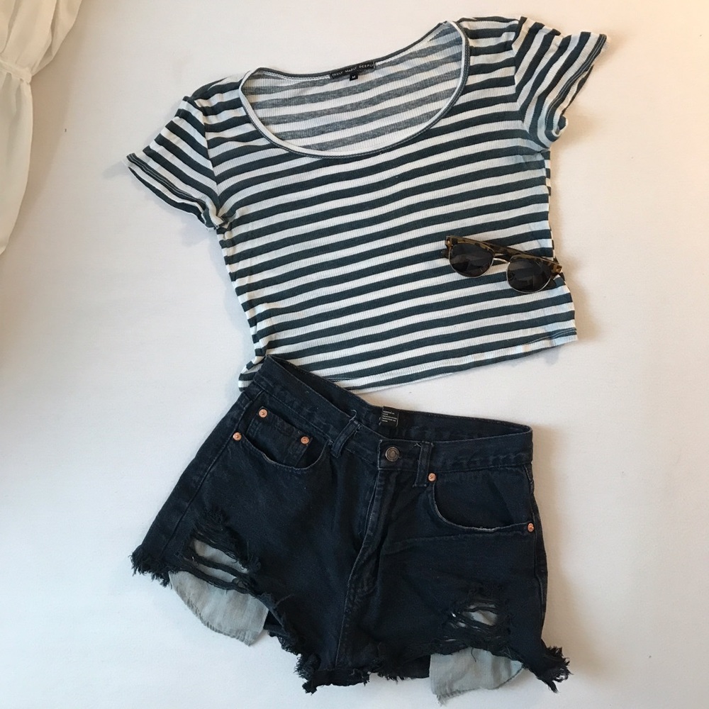 Striped cropped t-shirt