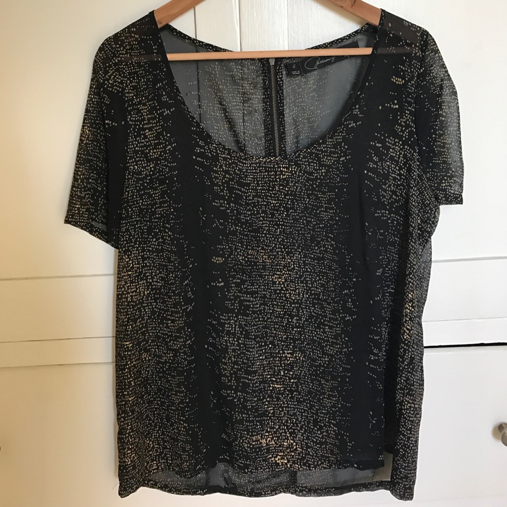 Black & Gold Shimmer Blouse by Patterson Kincaid