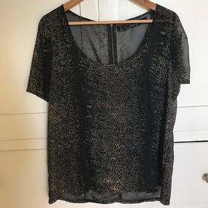 Black & Gold Shimmer Blouse by Patterson Kincaid