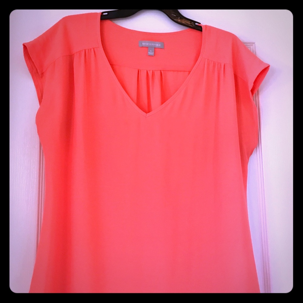 Banana Republic Bright Coral blouse