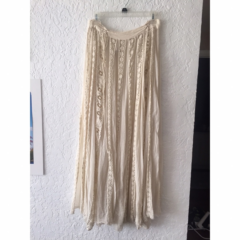 Free People macrame long skirt