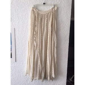 Free People macrame long skirt