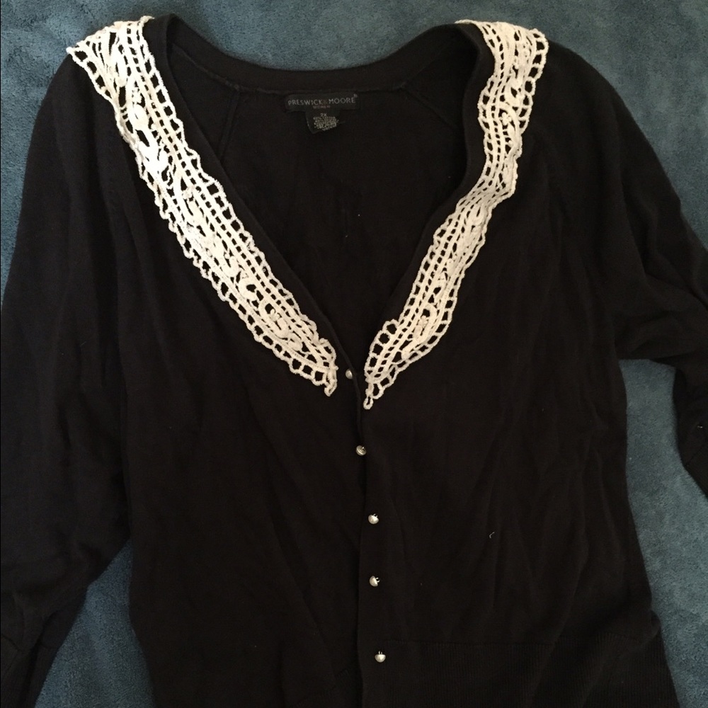 Vintage Crochet Cardigan with Pearl Buttons