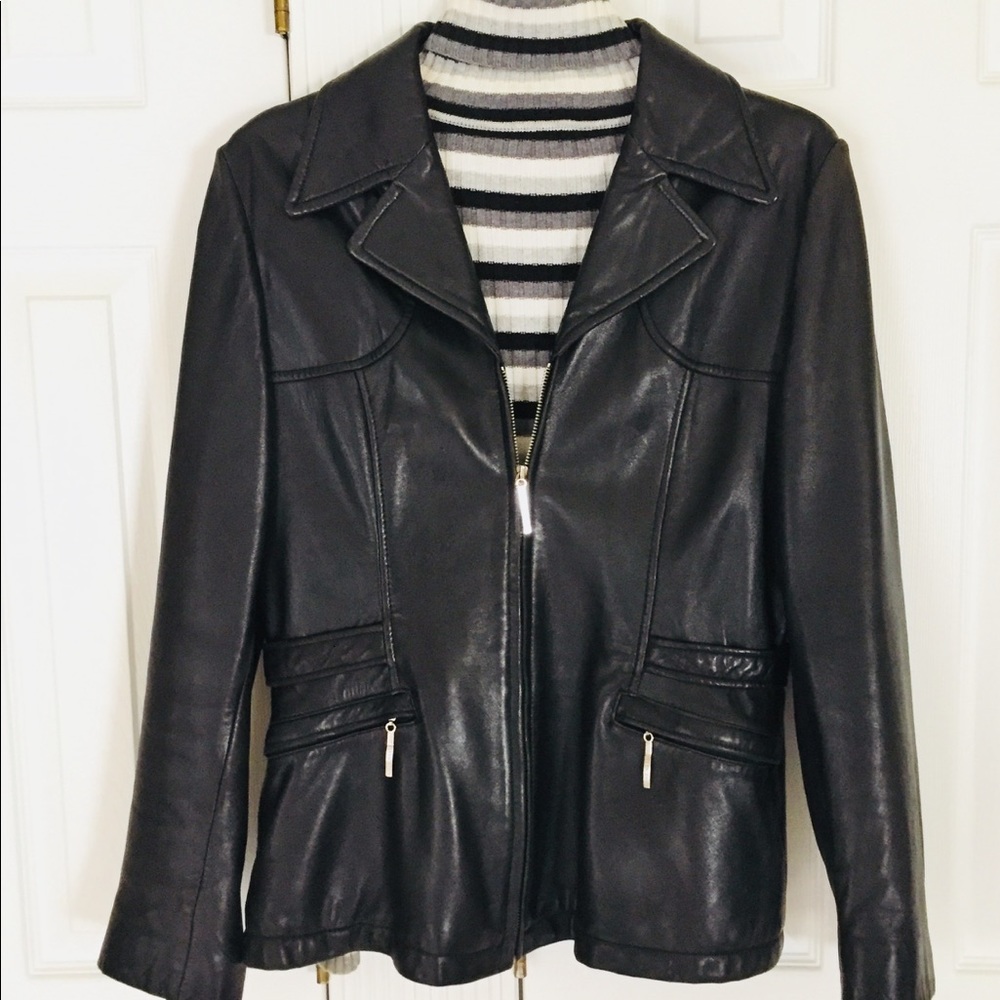 NINE WEST:   SOFT LEATHER JACKET