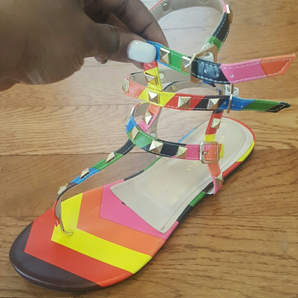 Multi colored sandals