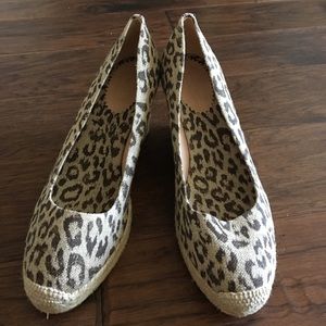 J Crew leopard print wedges
