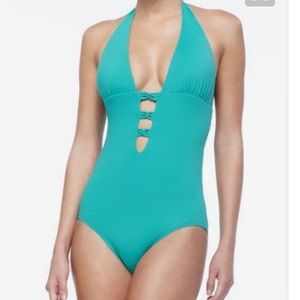 Portofino plunge one piece swimsuit- Teal