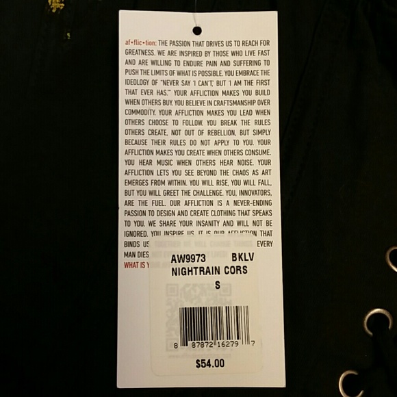 AFFLICTION "NIGHTRAIN" CORSET **NEW** sz Sm - Picture 5 of 5