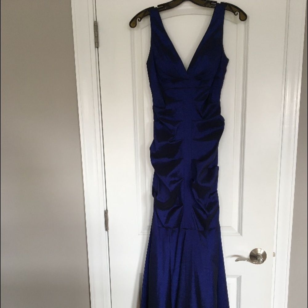 Gorgeous deep blue prom dress from Cache