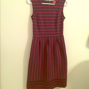 Navy Blue & Red striped dress w/ pockets