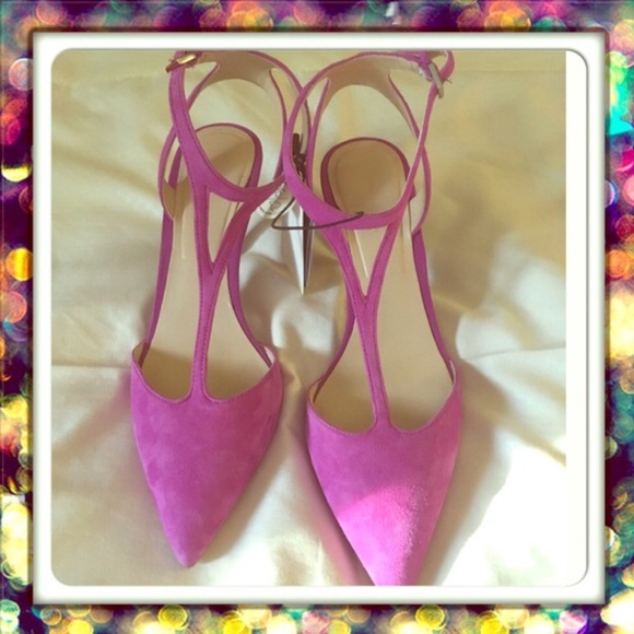 Zara Shoes - NWT Zara Pink Leather Heels with Strap Size 37