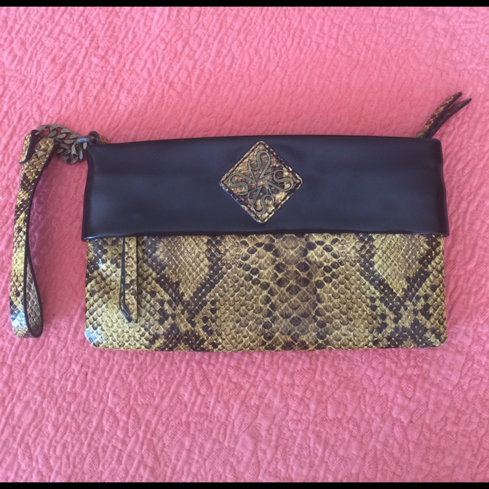 Simply Vera Wang snakeskin wristlet