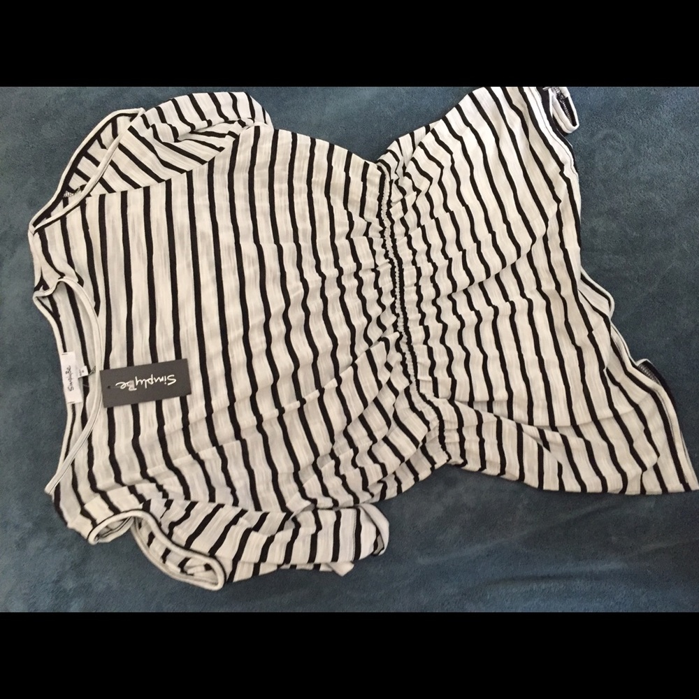 NWT Simply Be Striped Cold Shoulder Top