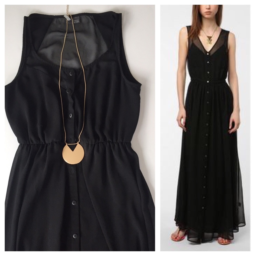 Sparkle & Fade • Black maxi dress
