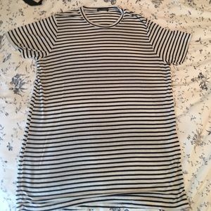white and blue striped brandy melville shirt dress