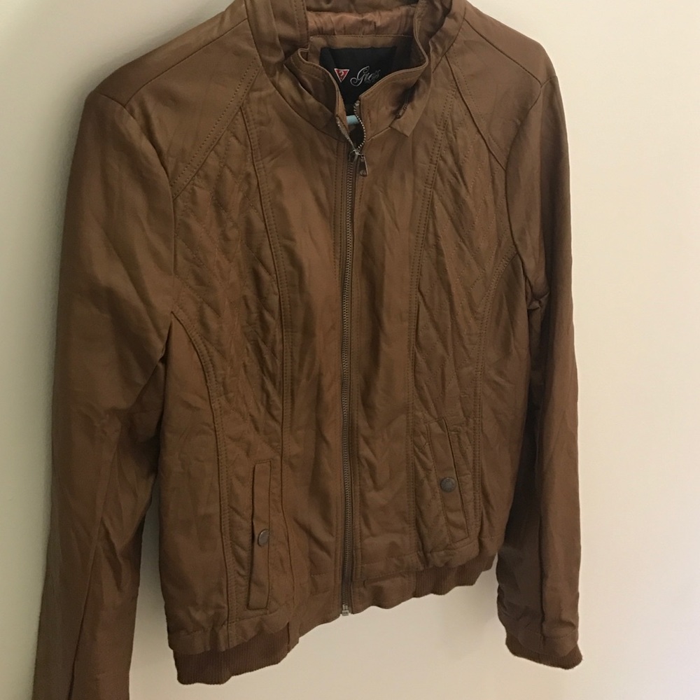 GUESS brown leather jacket