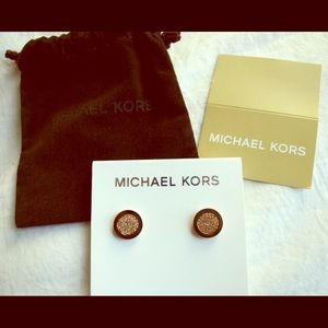 Michael Kors Brilliance Post Earrings in Rose Gold