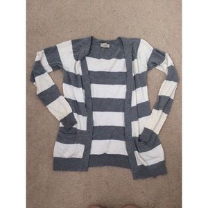 Grey striped cardigan