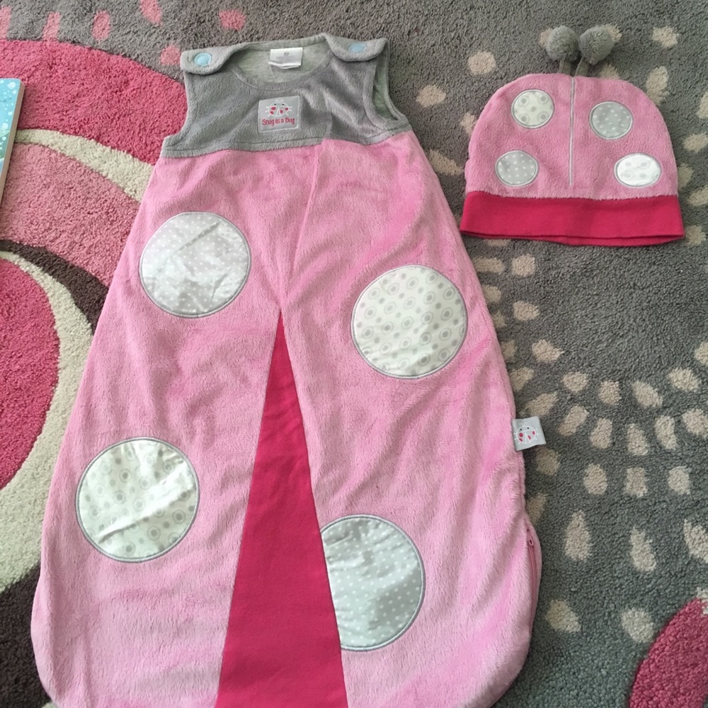 Snug as a bug snuggle sack with matching hat