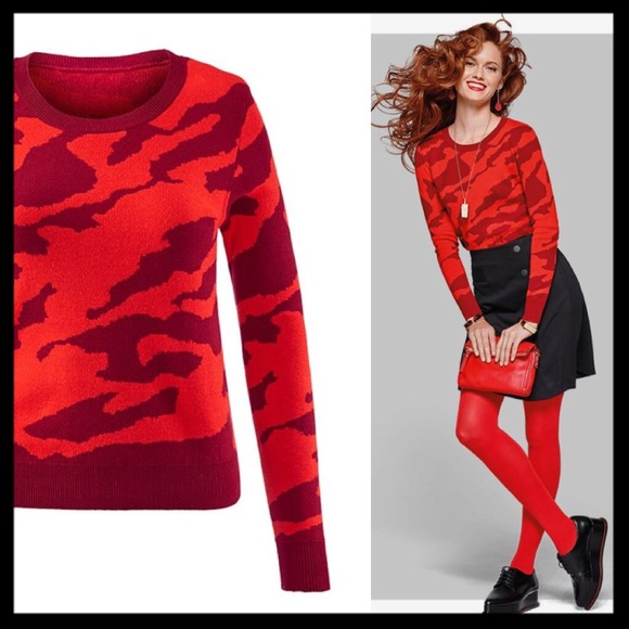 red camo sweater