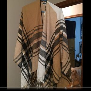 Plaid poncho/shawl
