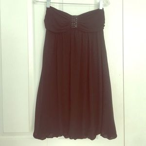 Strapless black dress