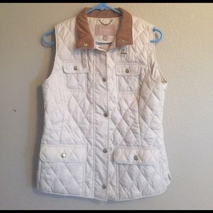Cream and cognac quilted vest NEVER WORN