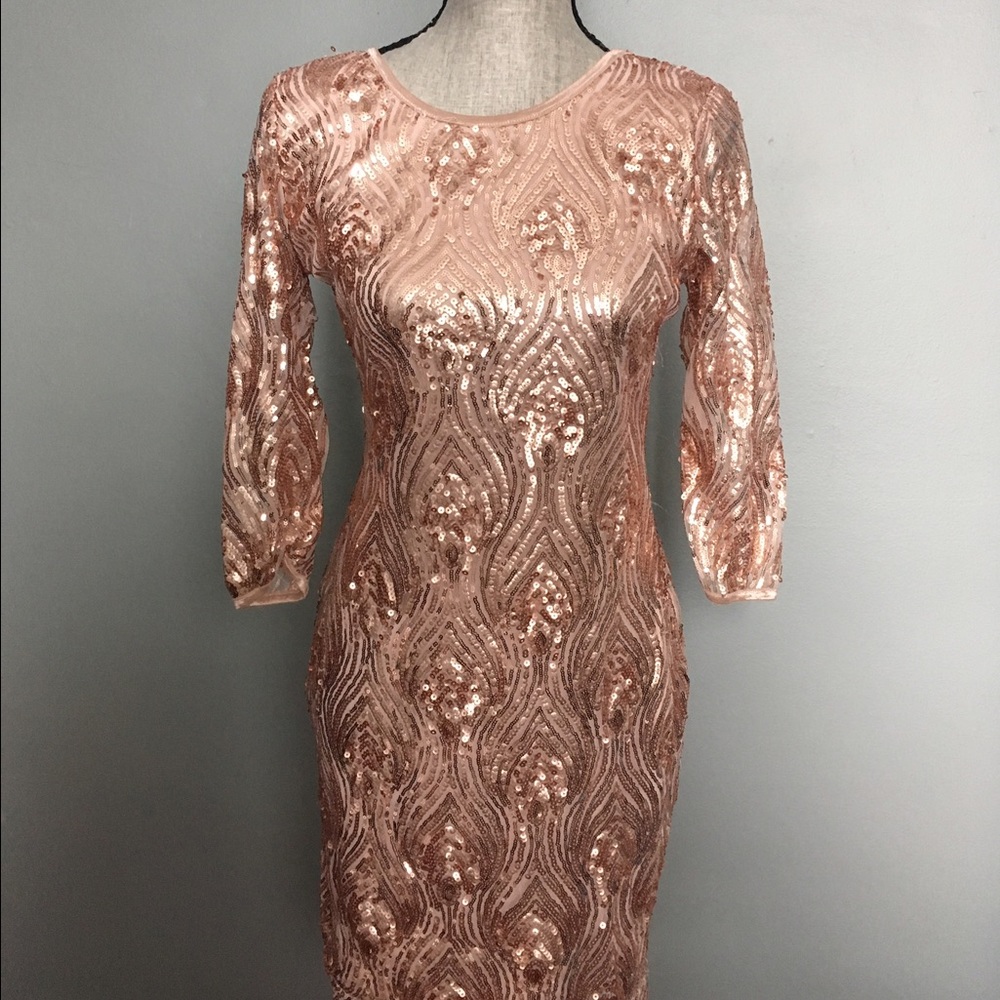 Rose Gold Sequin Dress