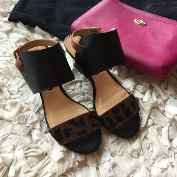 Kensie Shoes - Kensie • Leopard Calf hair wedges