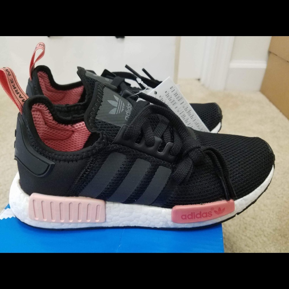 Adidas NMD R1 Black and Pink Sz 6.5 Women