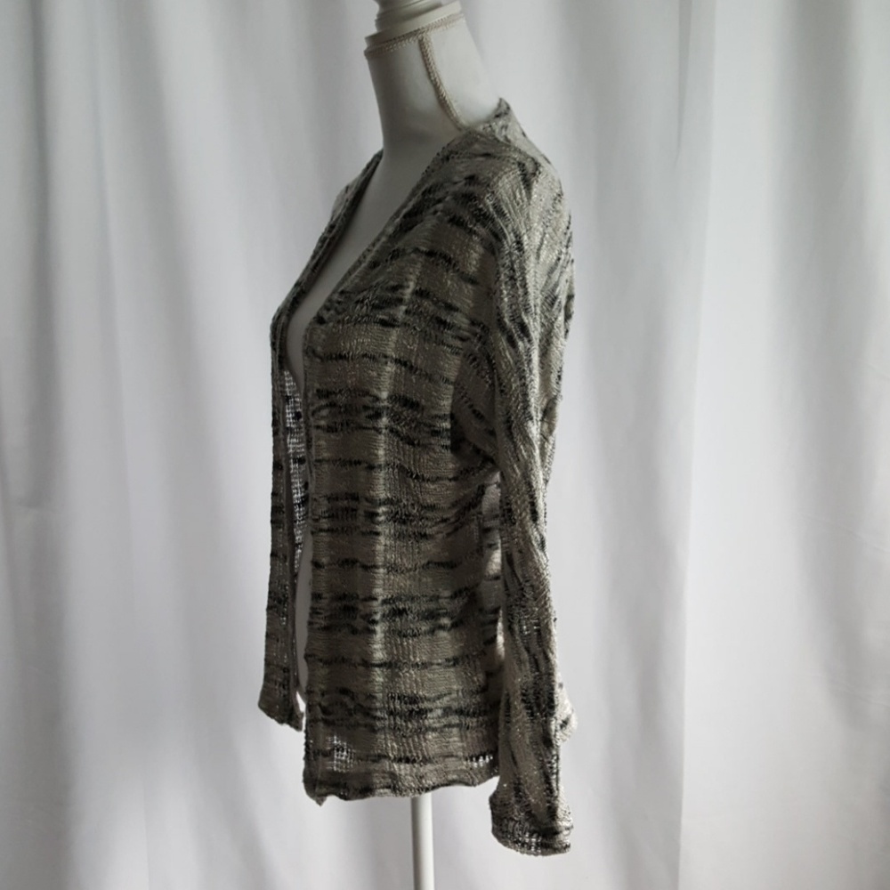 SOCIALITE Black Ivory Open Front Cardigan Sweater