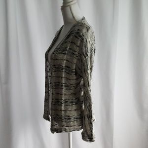 SOCIALITE Black Ivory Open Front Cardigan Sweater