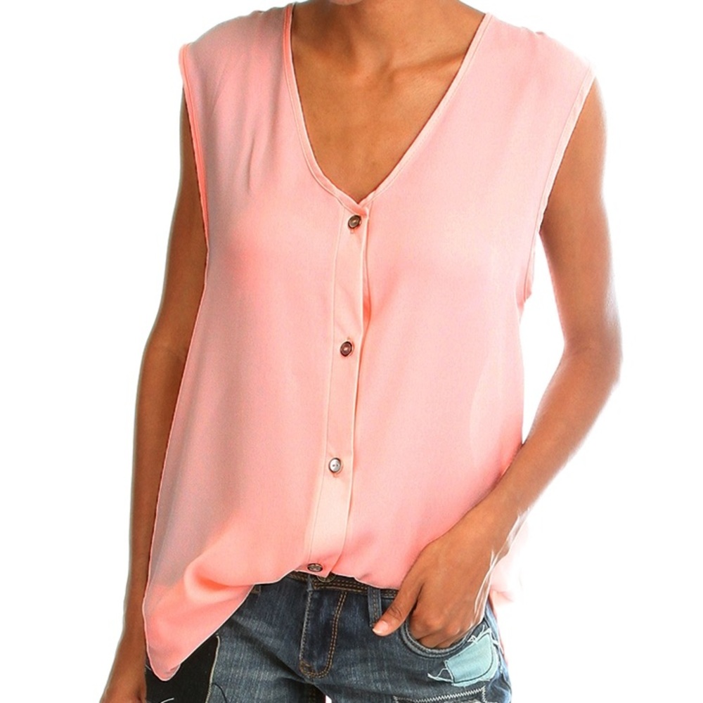 🌟SALE🌟 Peach Day Dreamer Button Down Tunic Top
