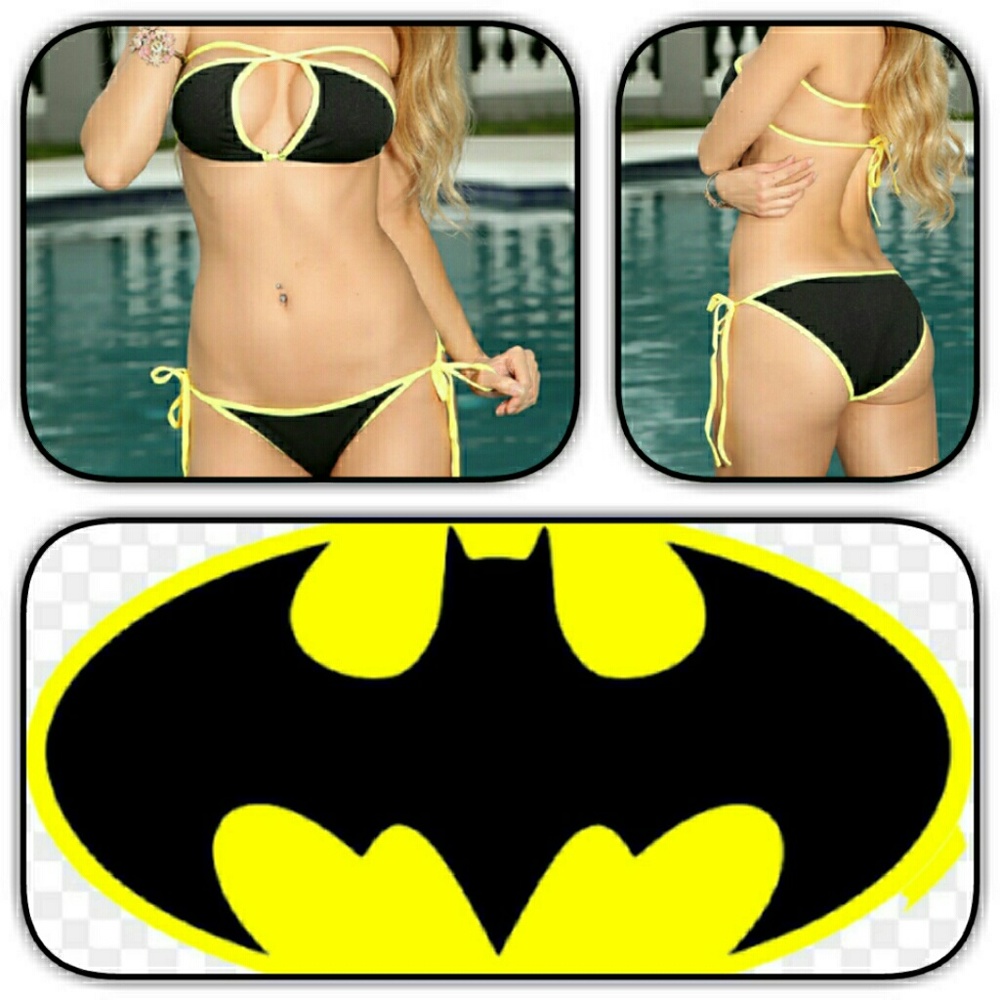 Black/Yellow 2 piece bikini