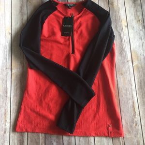 NWT Lauren orange and black medium top