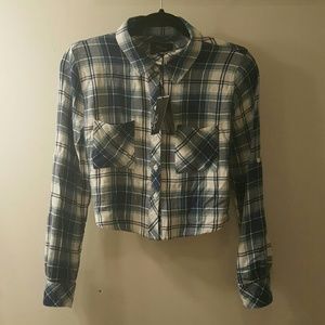 Rails Rian cropped flannel button down