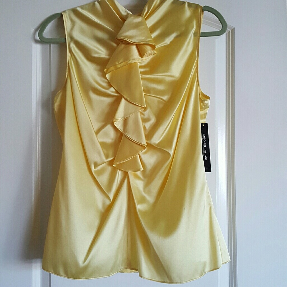 NEW✔Silk☆Antonia Melani Gorg Yellow Blouse