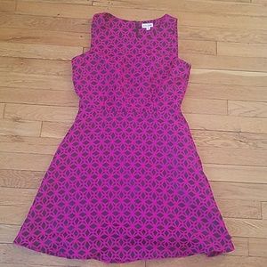 Mini flare dress in geometric print