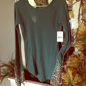 Free people long sleeve waffle top! New with tags!
