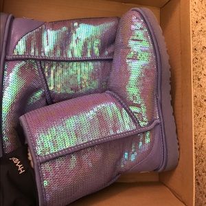 Purple sparkle uggs womens sz 11