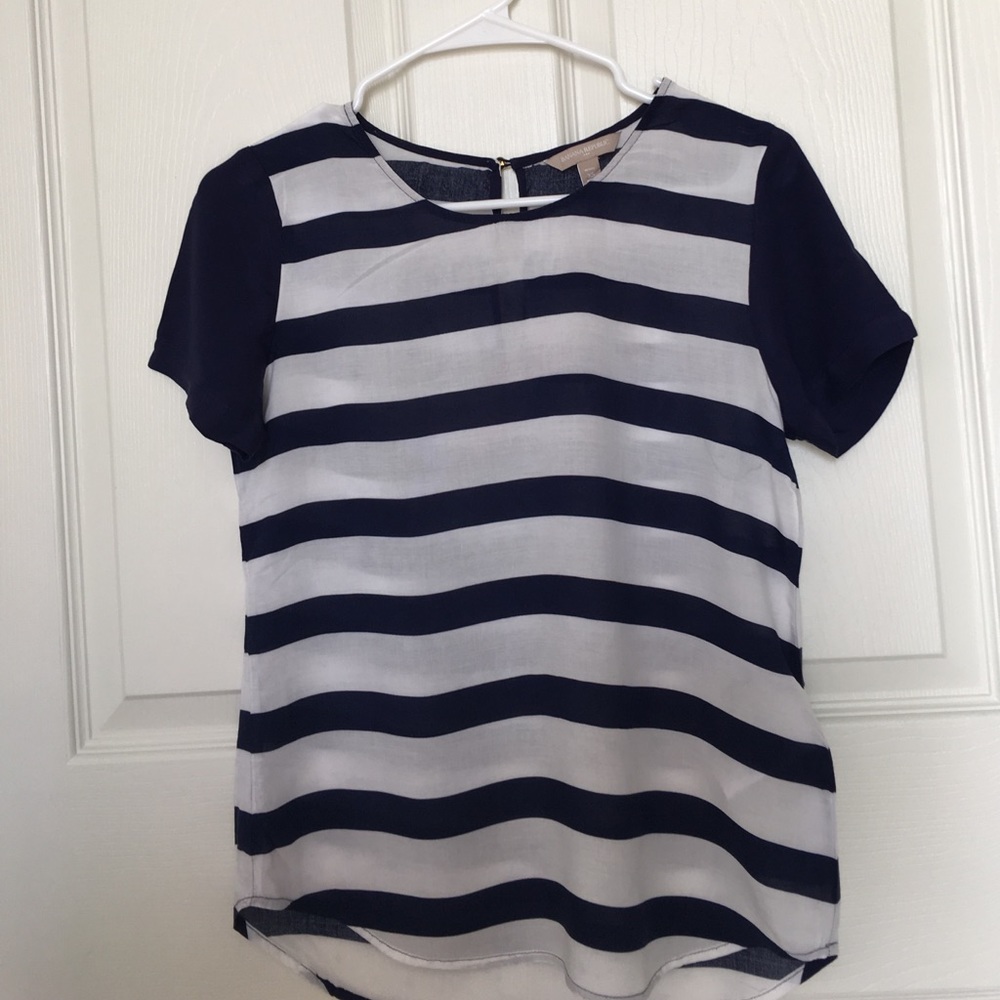 Blue and white stripes top