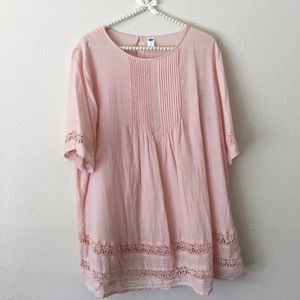 Pin-tucked Crocet Top