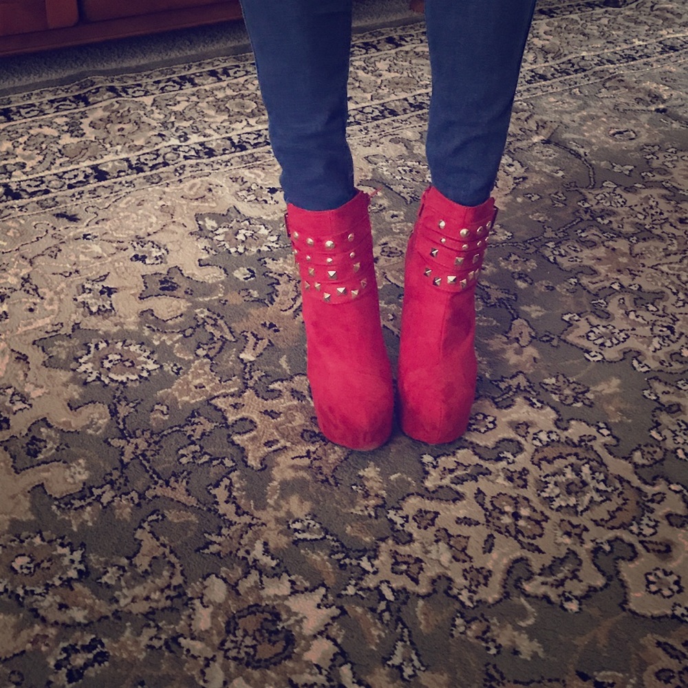 Journeys Red booties with heels