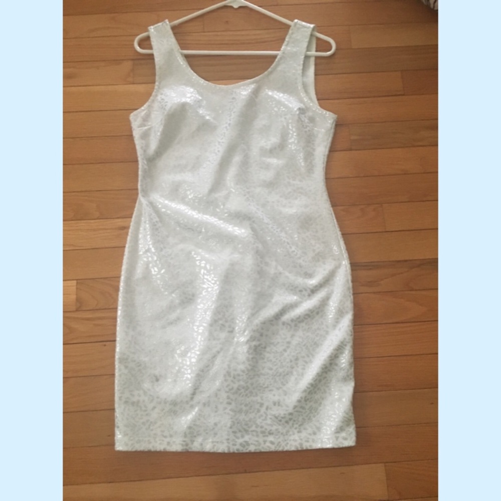 Metallic print mini dress