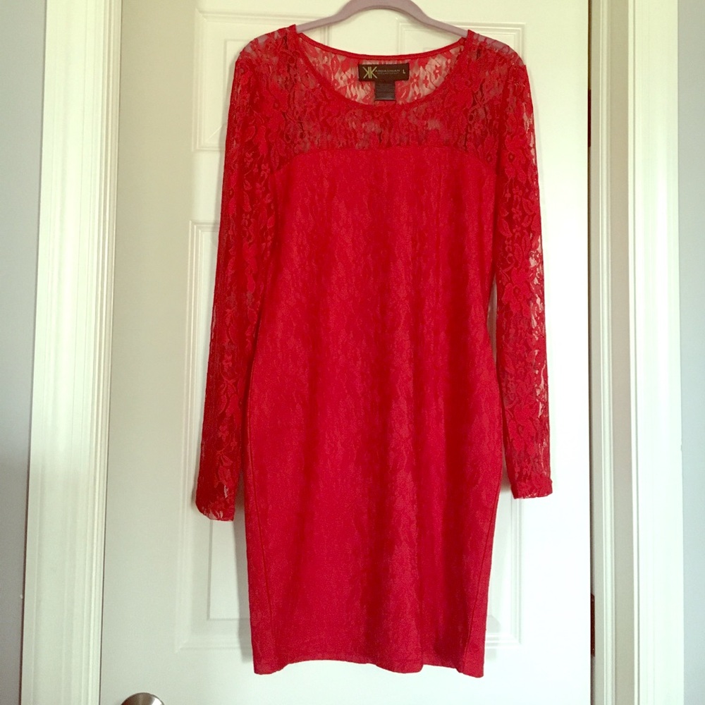❤Red lace dress❤